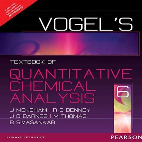 Vogel's Quantitative Chemical Analysis 6th Edition 6th Edition: Buy ...