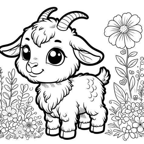 Cute Goat Coloring Pages - Download Free Printable