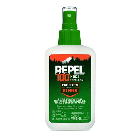 Repel 100 Insect Repellent, Pump Spray, 4-Fluid Ounces, 10-Hour ...