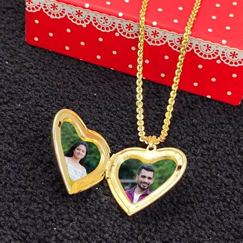 Personalized Heart shaped Openable photo pendant locket | Fashion neck ...