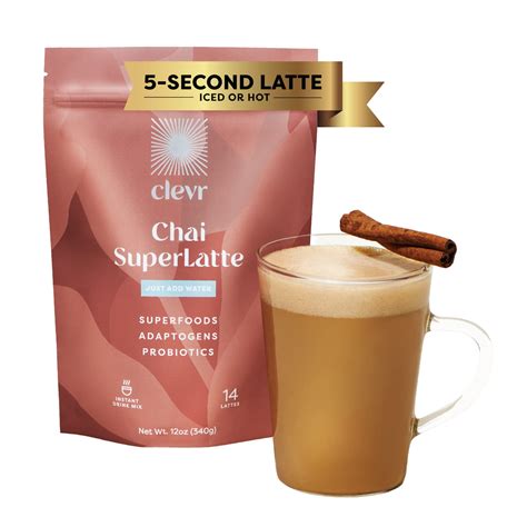 Buy Clevr Blends Chai Tea Latte, Oat Milk Instant Latte Mix, Powder ...