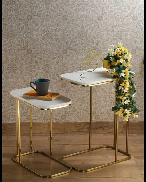 Rizik Store Set of 2 Geogia White Rectangular table Price in India ...