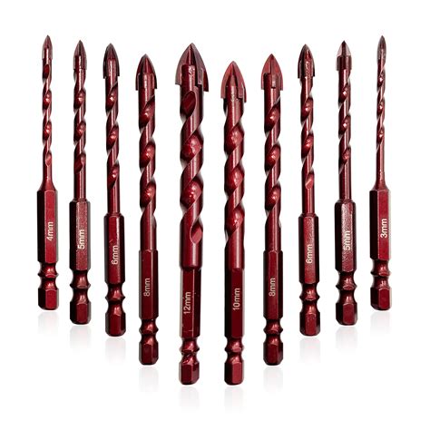 Masonry Drill Bit Set10 Pcs for metal, brick, glass, ceramic tile ...
