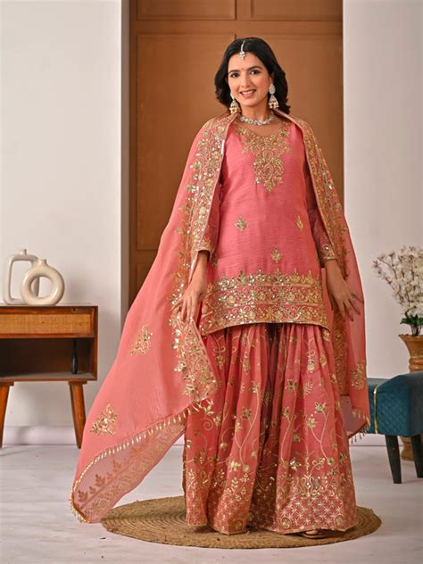 Jinal Designer Premium Sharara Suit Set – Kitheera