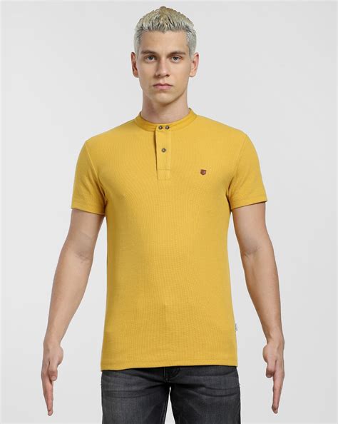 Buy Yellow Henley T-shirt for Men