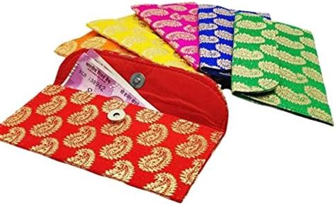 SATYAM KRAFT 6 Pcs Brocade Handmade Designer Wedding Card Envelopes ...