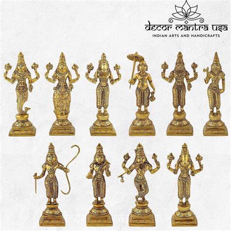 6-inch Brass Dashavataram Set of Lord Vishnu The Dashavataram ...