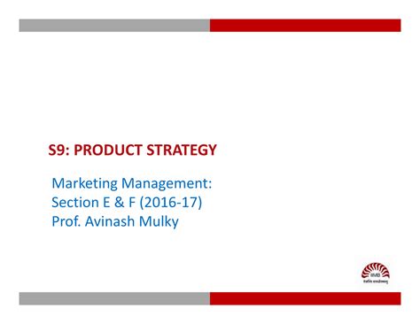 Marketing S9 Product Management - S9: PRODUCT STRATEGY Marketing ...