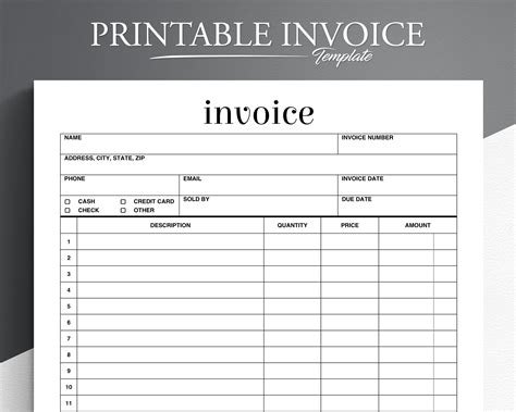 Image result for Sample Invoices Printable