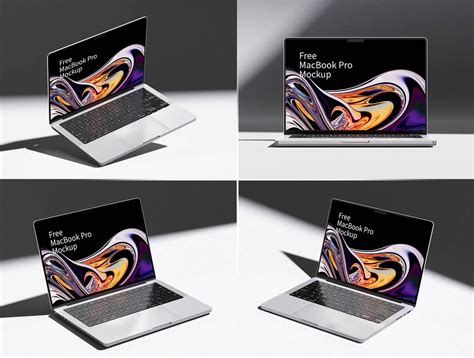 4 Free Premium MacBook Pro Mockup PSD Set – Realistic Laptop Mockup ...