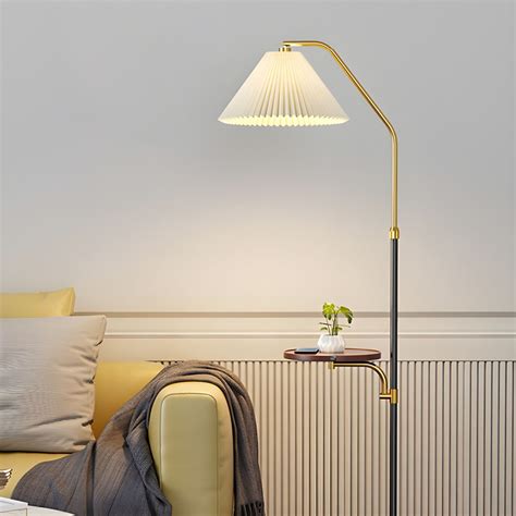 Modernism Single Black Tray Table Floor Lamp Statement Shaded Floor ...
