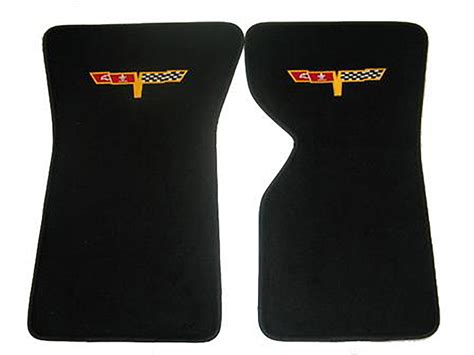 1981-1982 Corvette Floor Mats – BLACK – Embroidered C3 Flag Logo – Cut ...