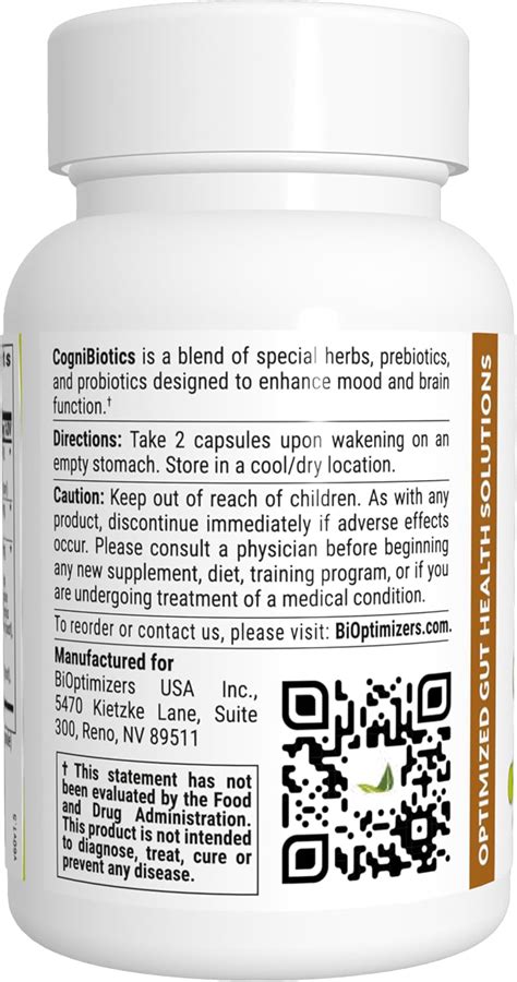 BiOptimizers Cognibiotics - Probiotic Brain India | Ubuy