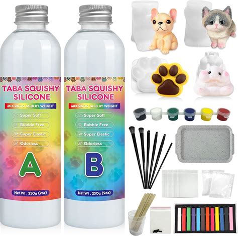 Amazon.com: Taba Squishy Kit 18oz Soft Liquid Silicone 1:1 AB Ratio Mix ...