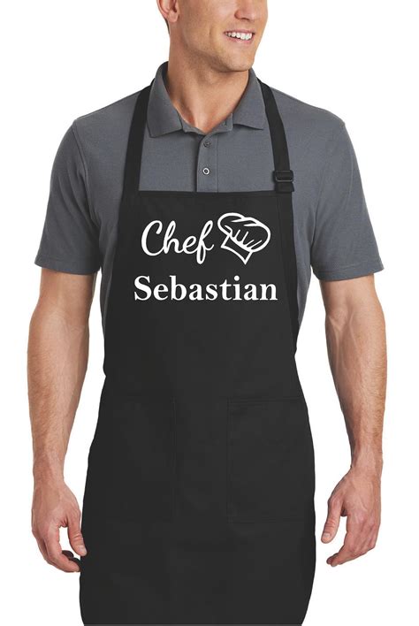 Personalized Apron for Men Mens Aprons with Pockets Chef | Etsy