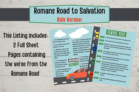 Romans Road to Salvation Kids Version, Romans Road Evangelism Cards ...