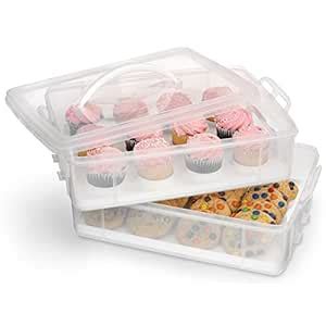 White 2-layer Cupcake and Cookie Carrier : Amazon.in: Home Improvement