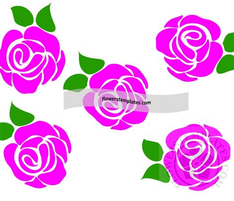 Simple Rose Flower Pattern - Flowers Templates