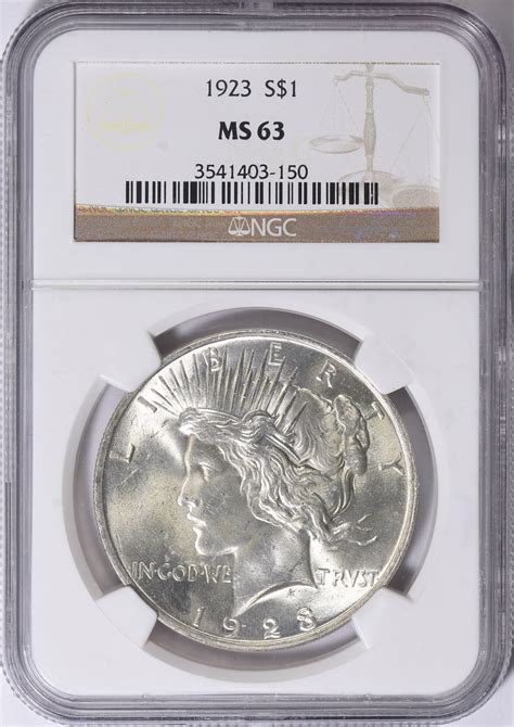 1923 Peace Silver Dollar NGC MS-63 (Item 1741569) | GreatCollections ...