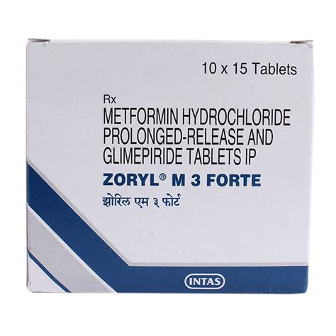 Zoryl M 3 Forte Tablet | Uses, Side Effects, Price | Apollo Pharmacy