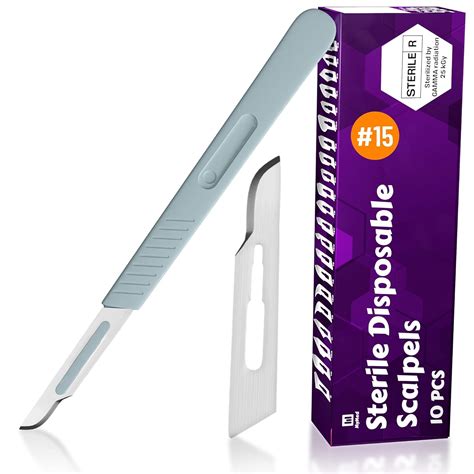 Buy Disposable Scalpel 15, Pack of 10 Dermaplaning Blades with Plastic ...