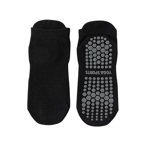 NTACZA Yoga Womens Socks Black Grippy Cotton Low-Cut Mini Crew Slipper ...