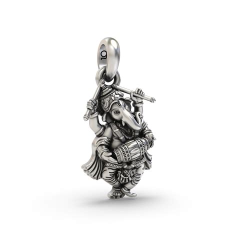 Lord Ganesha Dancing Silver Pendant – Goyani