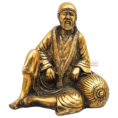 Brass Sai Baba Idol Home Temple Pooja Room Décor Statue Showpiece 5"