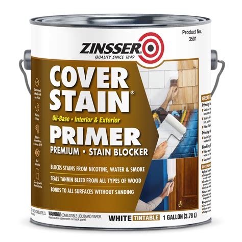 White , Zinsser Flat Cover Stain Oil-Based Interior/Exterior Primer 100 ...