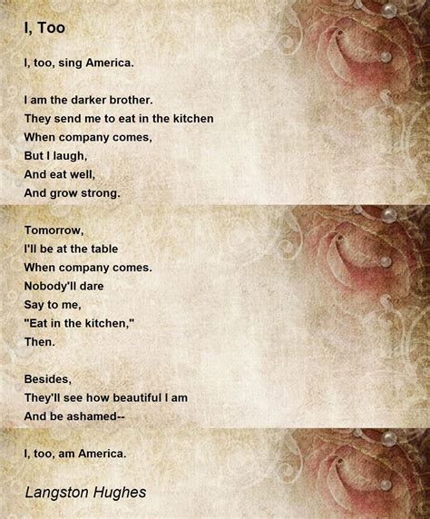 I, Too - I, Too Poem by Langston Hughes