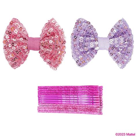 Hair Drama Co Barbie Kids Sequins Gift Box with 2 Puff Hair Bands with ...