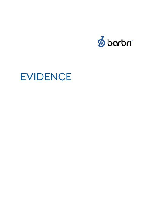 Barbri Evidence Course Outline: Key Topics & Concepts - Studocu