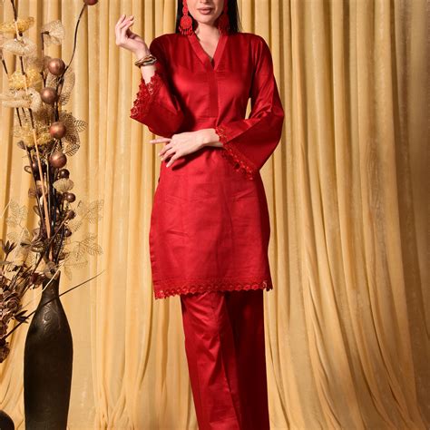 Red Co-ord Set for Women | Laalzari