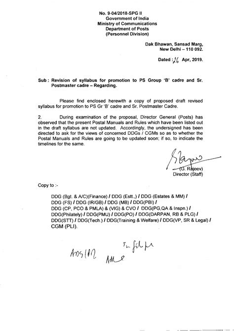 Revision of syllabus for promotion to PS Group 'B' cadre and Sr ...