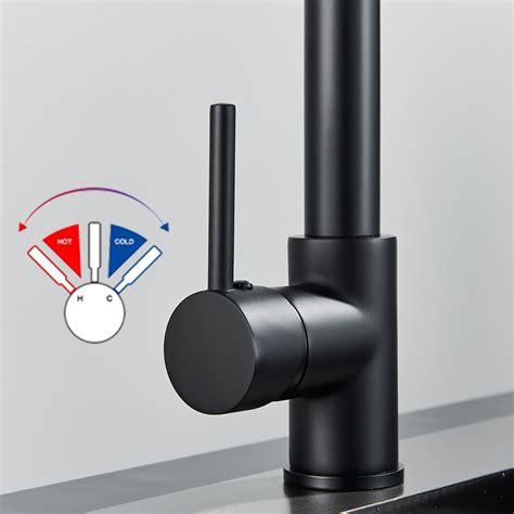 Buy Matte Black Kitchen Faucet Pull Down Sprayer Swivel Single Handle ...
