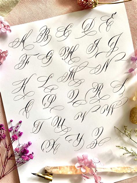60 A-Z Calligraphy Alphabet Examples (+ Free Worksheets!) — Loveleigh Loops