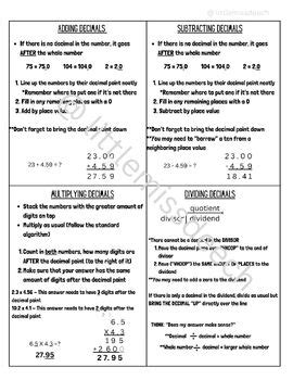 Decimals- 4 Operations by littlemissdeech | TPT