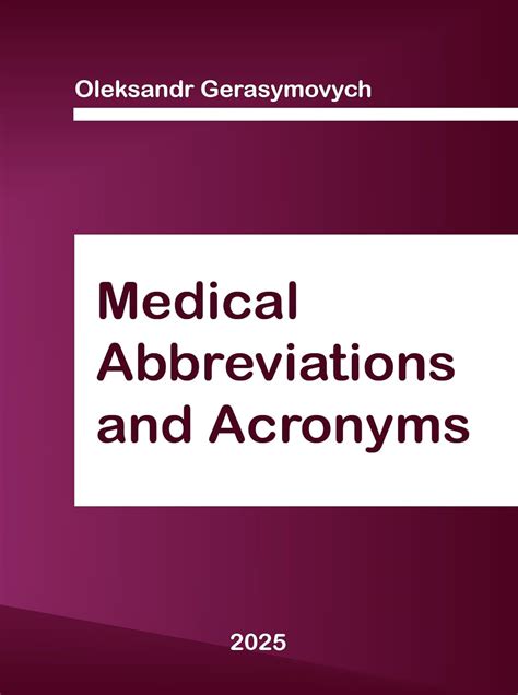 Medical Abbreviations and Acronyms eBook : Gerasymovych, Oleksandr ...