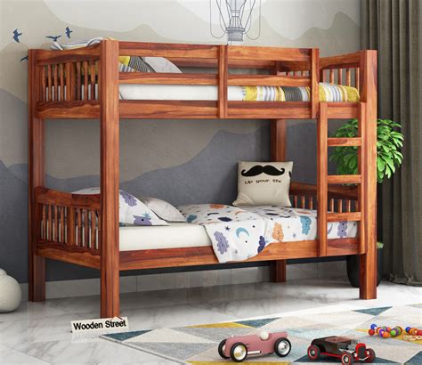 Wooden bunk beds with mattresses online