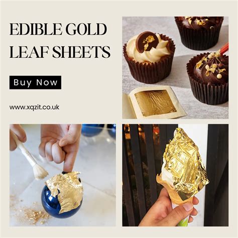Buy 24 Karat Edible Gold Leaf Sheets Online - xQzit Gold Leaf - Medium