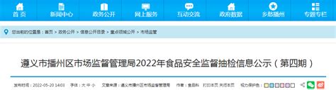 贵州省遵义市播州区市场监管局2022年食品安全监督抽检信息公示（第四期）-中国质量新闻网