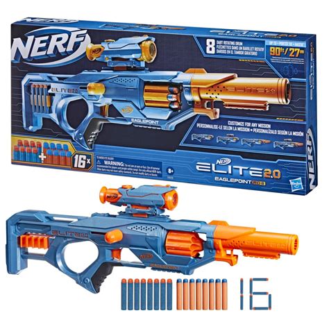 Nerf Elite 2.0 Eaglepoint RD-8 Toy Blaster, 16 Nerf Darts, Toys for ...