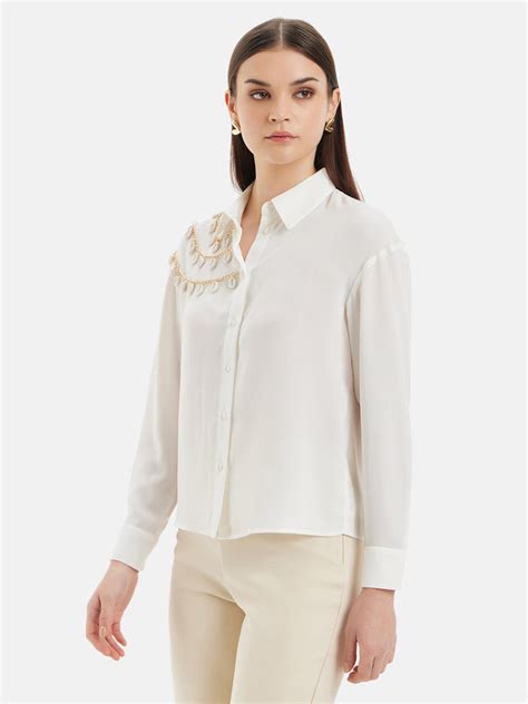 Alexia Full Sleeves Shirt With Embellishment – KAZO