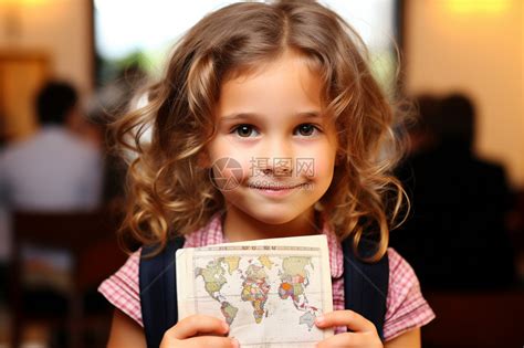 拿护照的小女孩高清图片下载-正版图片600369344-摄图网