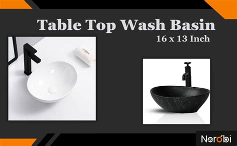 Buy NEROBI Designer Glossy Finish Table Top Ceramic Wash Basin Vessel ...