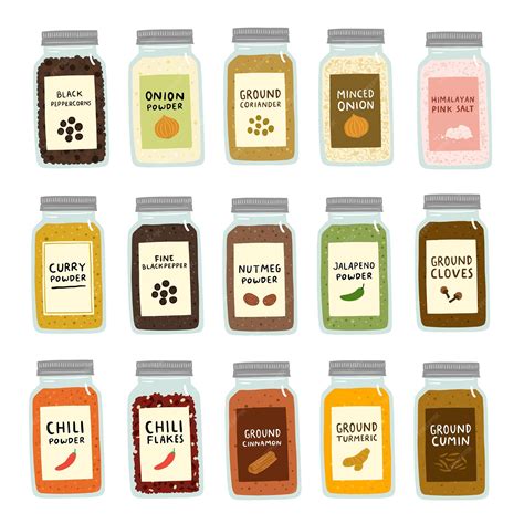 Premium Vector | Set of basic kitchen spice jars