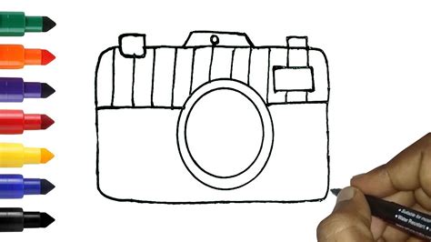 How to draw camera easy | Easy camera Drawing for kids, Toddlers - YouTube