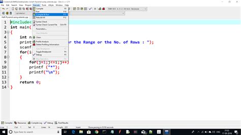 Image result for Half Pyramid Program in C