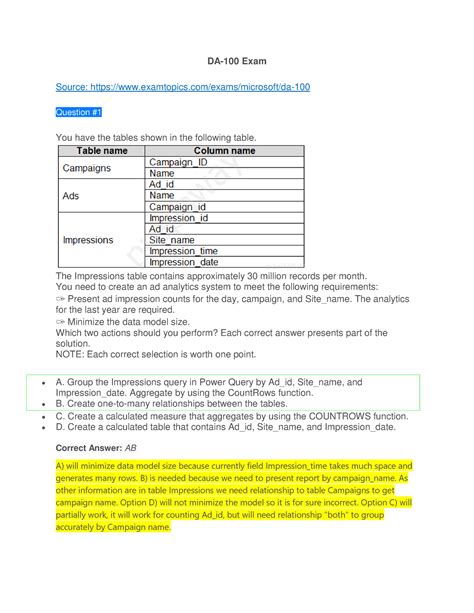 554615502 DA 100 Question Bank Exam Topic Cuongnm - DA-100 Exam Source ...