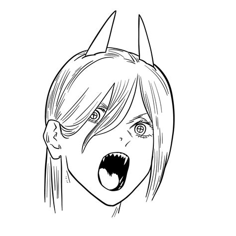 How to draw Power's face (Chainsaw Man) - SketchOk